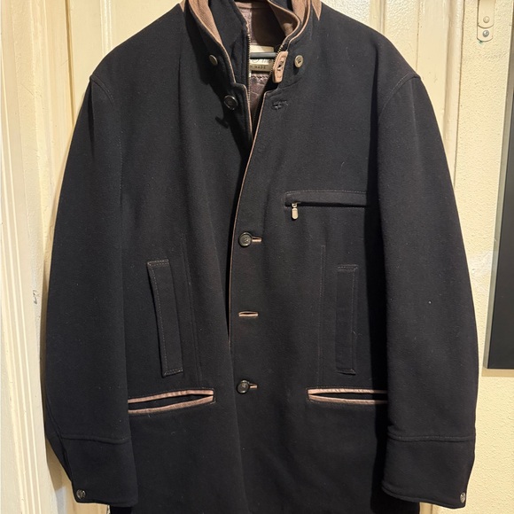 Men's Black Wool Coat